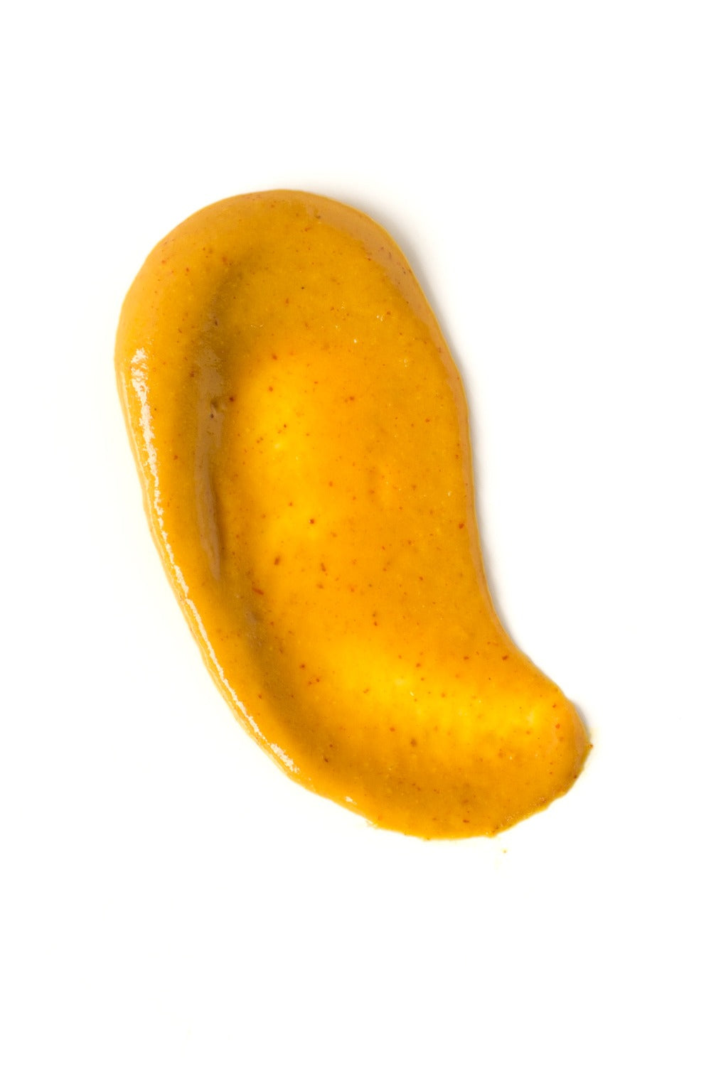 Mustard smear on a white background
