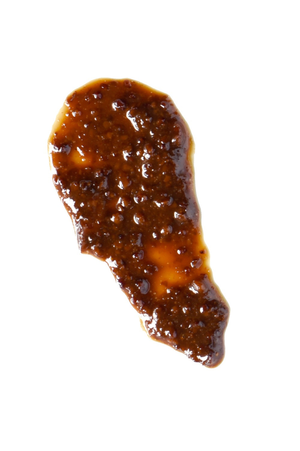 Brown sauce smear on a white background