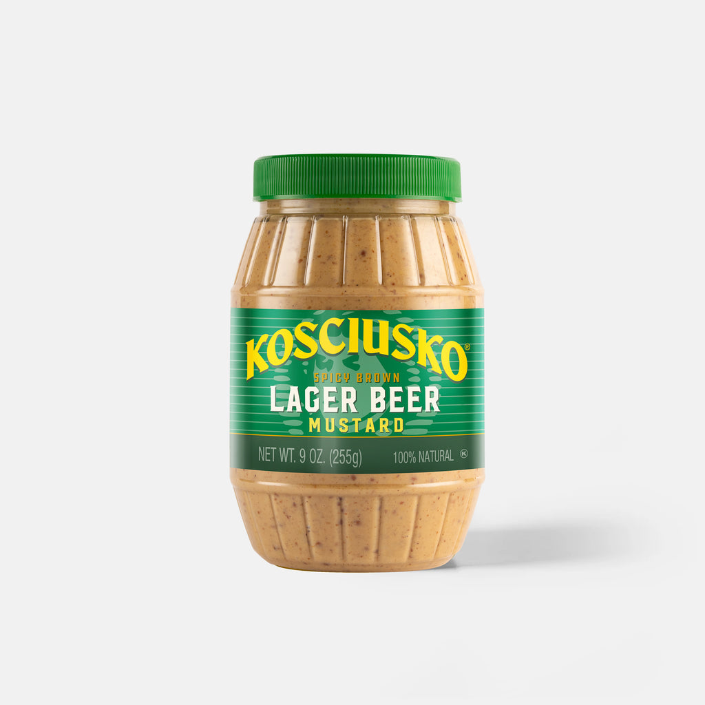Bottle of Kosciusko Lager Beer mustard
