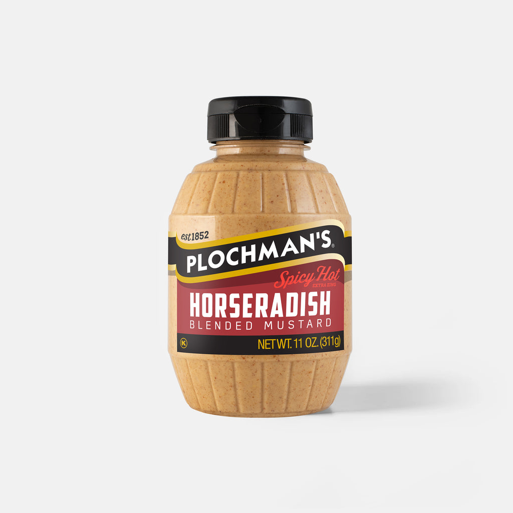 Bottle of Plochman's Horseradish blended mustard